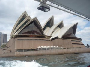 Sydney Opera House seen from the tour boat