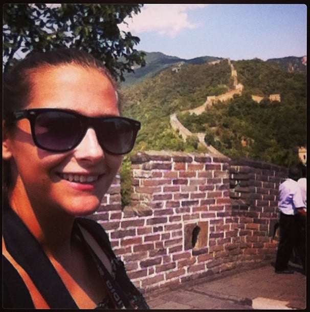 Selfie of Hannah on the Great Wall of China