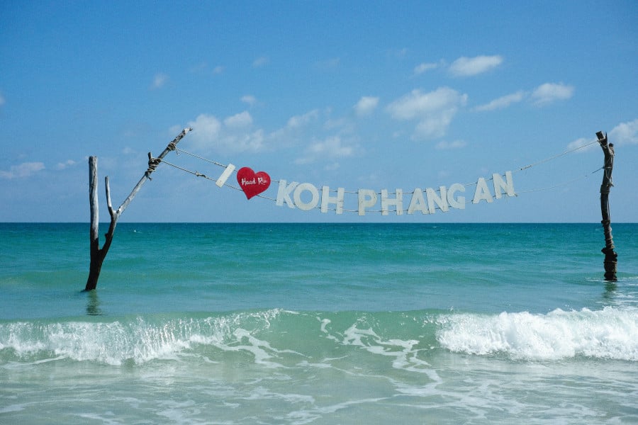 I Love Koh Phi Phi sign in the ocean 