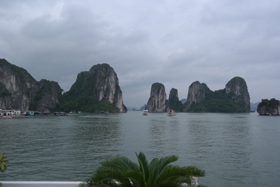 Halong Bay on a cloudy day