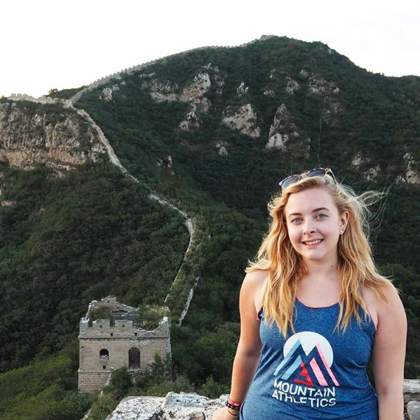 Georgia in front of the Great Wall of China