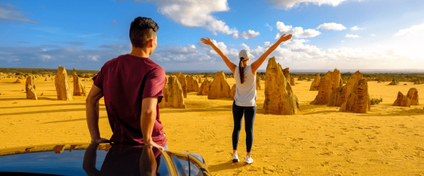 People standing in Pinnacles in Western Australia